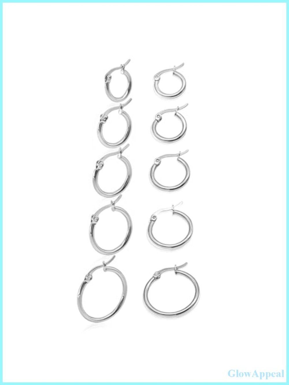 5 Pairs Surgical Steel Huggie Hoop Earrings Set Small Hoops for Women